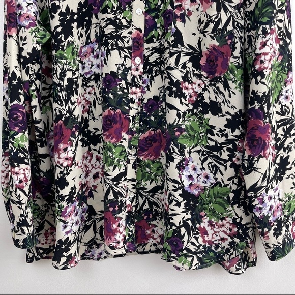 𝅺J. Jill Women’s Floral Print Button Up Shirt Blouse Size XL Lightweight - Picture 5 of 9